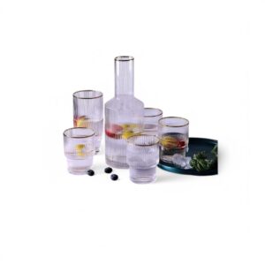 SET OF 4 CUPS AND A BOTTLE